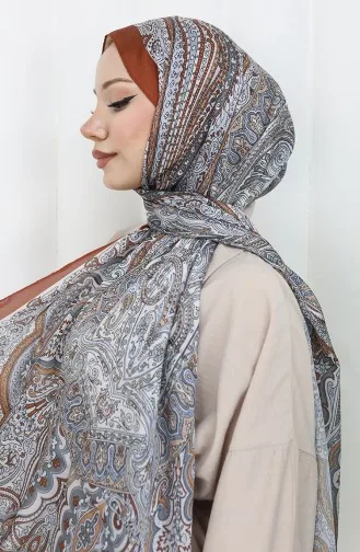 Châle Janjan à Motif Ethnique 70304-11 Couleur Cannelle 70304-11