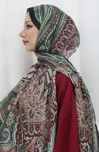 Ethnic Pattern Janjan Shawl 70304-12 Black Emerald Green 70304-12