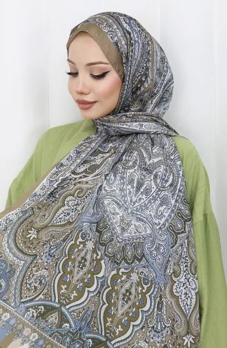 Etnik Desen Janjan Şal 70304-15 Bej Mavi