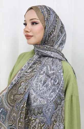 Etnik Desen Janjan Şal 70304-15 Bej Mavi