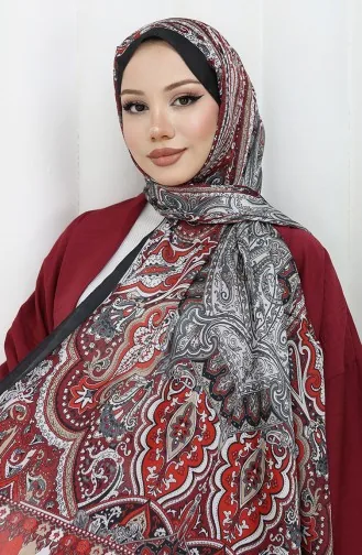 Châle Janjan à Motif Ethnique 70304-19 Bordeaux 70304-19