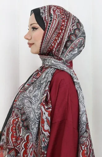 Châle Janjan à Motif Ethnique 70304-19 Bordeaux 70304-19