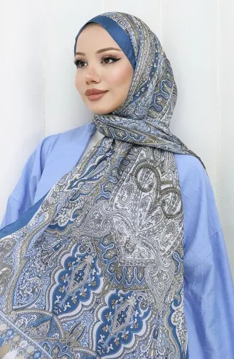 Châle Janjan Motif Ethnique 70304-22 Indigo 70304-22