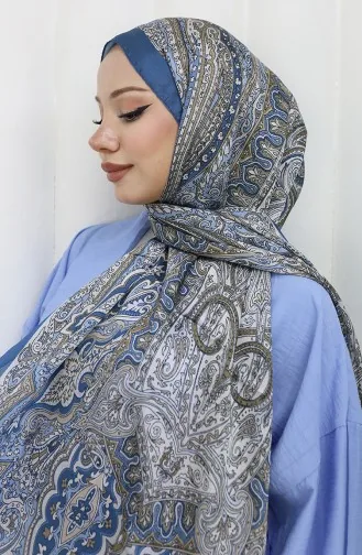 Châle Janjan Motif Ethnique 70304-22 Indigo 70304-22