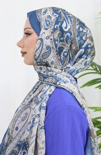 Etnik Desen Janjan Şal 70306-04 İndigo 70306-04