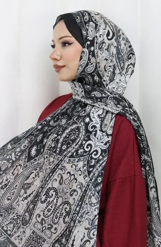 Etnik Desen Janjan Şal 70306-08 Siyah 70306-08