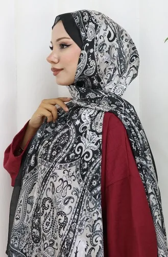 Etnik Desen Janjan Şal 70306-08 Siyah 70306-08