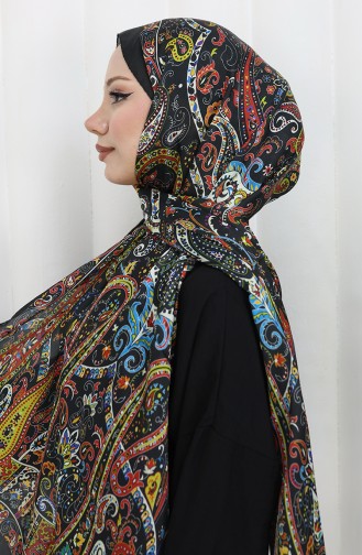 Etnik Desen soft Şal 70306-10 Siyah Kırmızı