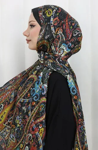 Etnik Desen Janjan Şal 70306-10 Siyah Kırmızı 70306-10