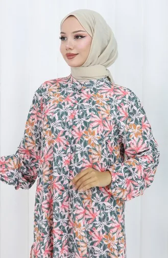 Plus Size Bloemenmotief Tuniek 3024-03 Groen 3024-03