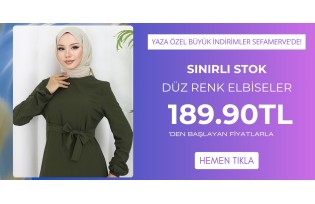 Düz Renk Elbiselerde Yaz İndirimi