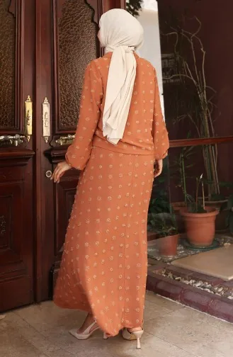 Kolu Lastikli Ceketli İkili Takım 0133-04 Sütlü kahve