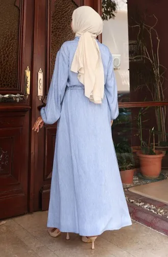 Kolu Lastikli Fermuarlı Kot Etekli İkili Takım 0135-01 Kot Mavi