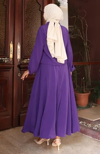 Aerobin Kumaş Fermuarlı İkili Takım 0136-01 Açık Mürdüm