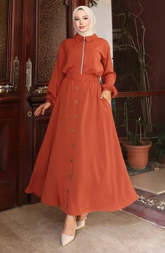 Aerobin Kumaş Fermuarlı İkili Takım 0136-05 Kiremit