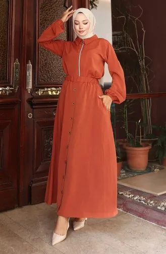 Aerobin Kumaş Fermuarlı İkili Takım 0136-05 Kiremit