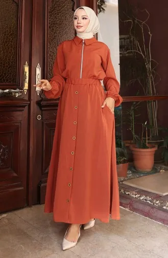 Aerobin Kumaş Fermuarlı İkili Takım 0136-05 Kiremit