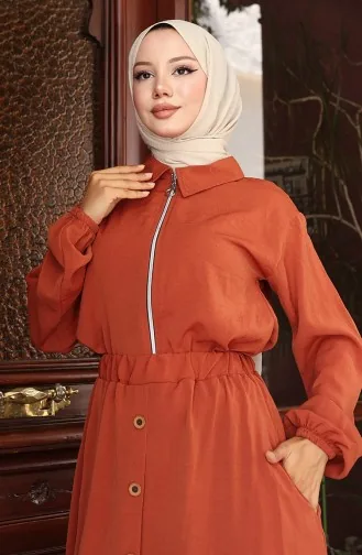 Aerobin Kumaş Fermuarlı İkili Takım 0136-05 Kiremit