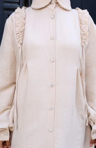 Tuniek Met Ruches Aan De Voorkant Pntolon Tweedelig Pak 2128-01 Mink 2128-01