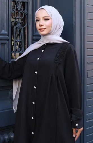 Tuniek Met Ruches Aan De Voorkant Pntolon Tweedelig Pak 2128-02 Zwart 2128-02