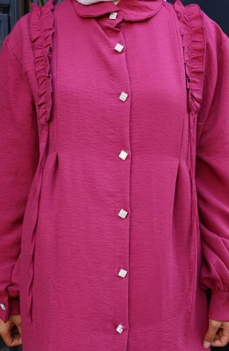 Ensemble Deux Pièces Tunique à Volants Pntolon 2128-03 Fuchsia 2128-03