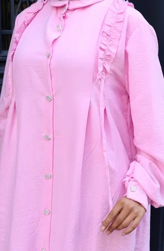Tuniek Met Ruches Aan De Voorkant Pntolon Tweedelig Pak 2128-04 Roze 2128-04