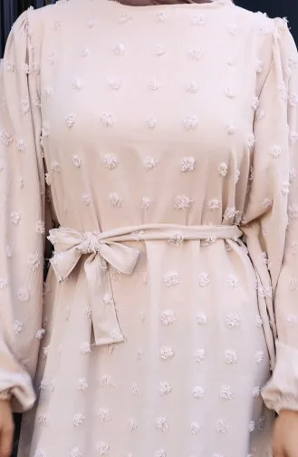 Robe Ceinturée En Tissu Aerobin 0130-04 Vison 0130-04