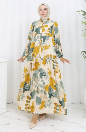 Mustard Hijab Dress 2129-01