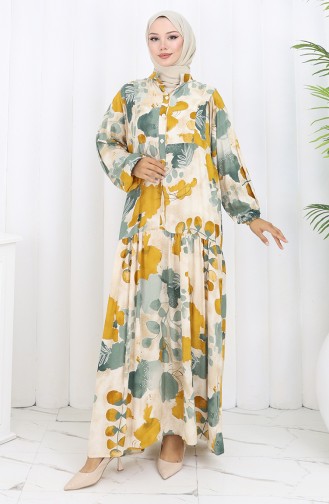 Mustard Hijab Dress 2129-01