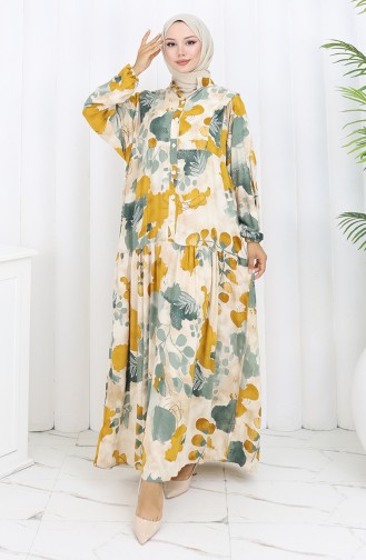 Mustard Hijab Dress 2129-01