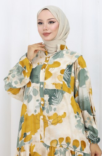 Mustard Hijab Dress 2129-01
