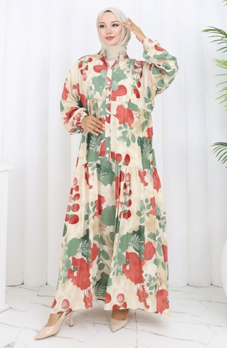 Beige Hijab Dress 2129-03