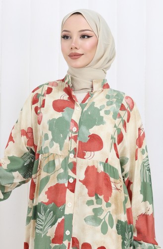 Beige Hijab Dress 2129-03