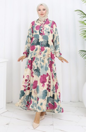 Fuchsia Hijab Kleider 2129-05