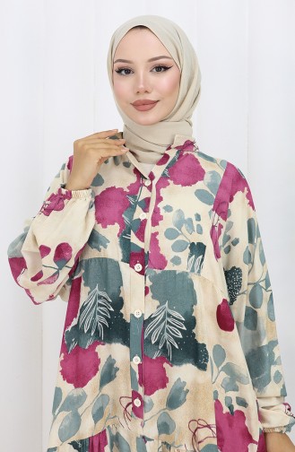Fuchsia Hijab Kleider 2129-05