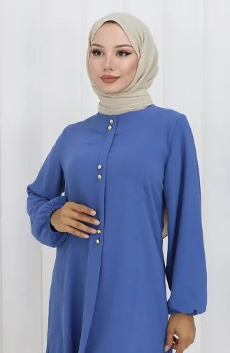 Button Detailed Aerobin Tunic 0175-04 Indigo 0175-04