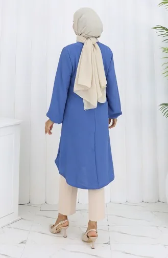 Button Detailed Aerobin Tunic 0175-04 Indigo 0175-04