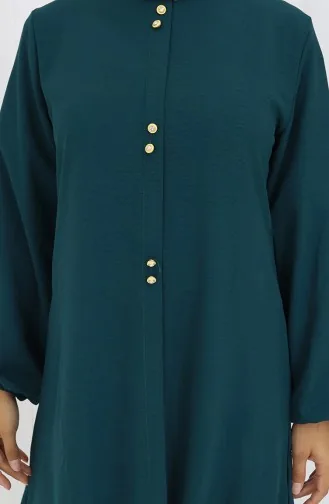 Knoop Gedetailleerde Aerobin Tuniek 0175-05 Smaragdgroen 0175-05