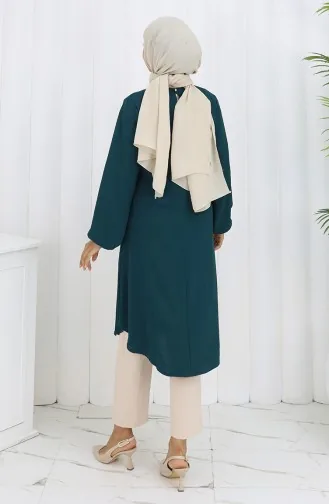 Knoop Gedetailleerde Aerobin Tuniek 0175-05 Smaragdgroen 0175-05