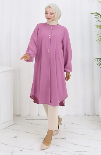 Tunique Aerobin à Boutons Détaillés 0175-06 Rose Poudré 0175-06