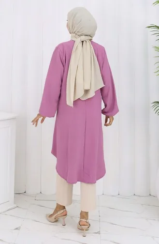 Tunique Aerobin à Boutons Détaillés 0175-06 Rose Poudré 0175-06