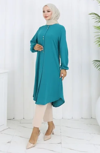 Button Detailed Aerobin Tunic 0175-08 Mint Green 0175-08