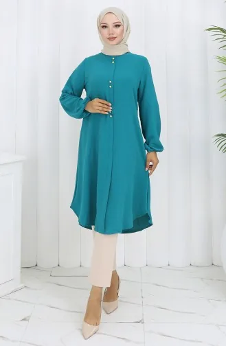 Button Detailed Aerobin Tunic 0175-08 Mint Green 0175-08