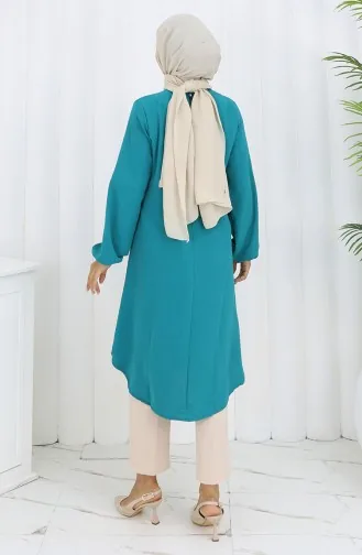 Button Detailed Aerobin Tunic 0175-08 Mint Green 0175-08
