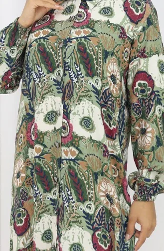 Tuniek Met Elastische Mouwen En Knopen 0134-01 Amandelgroen Pruim 0134-01