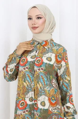 Tuniek Met Elastische Mouwen En Knopen 0134-05 Granaatappelbloem Mosterd 0134-05