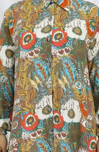 Tuniek Met Elastische Mouwen En Knopen 0134-05 Granaatappelbloem Mosterd 0134-05