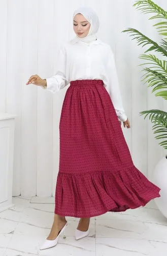 Beli Lastikli Etek 2127-02 Fuşya