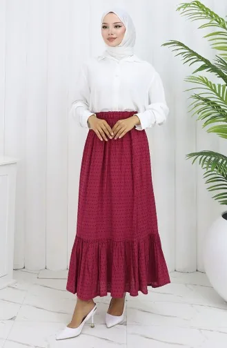 Beli Lastikli Etek 2127-02 Fuşya