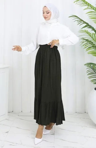 Rock Mit Elastischer Taille 2127-03 Khaki 2127-03